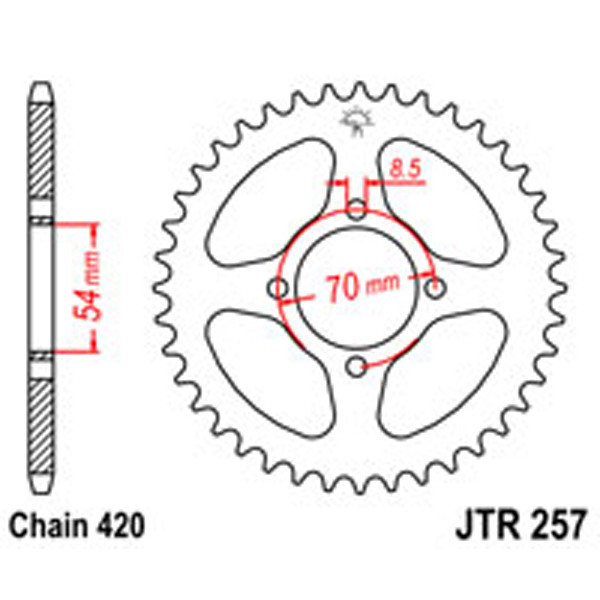 JT JT Rear Sprockets R/W 257-36T HON